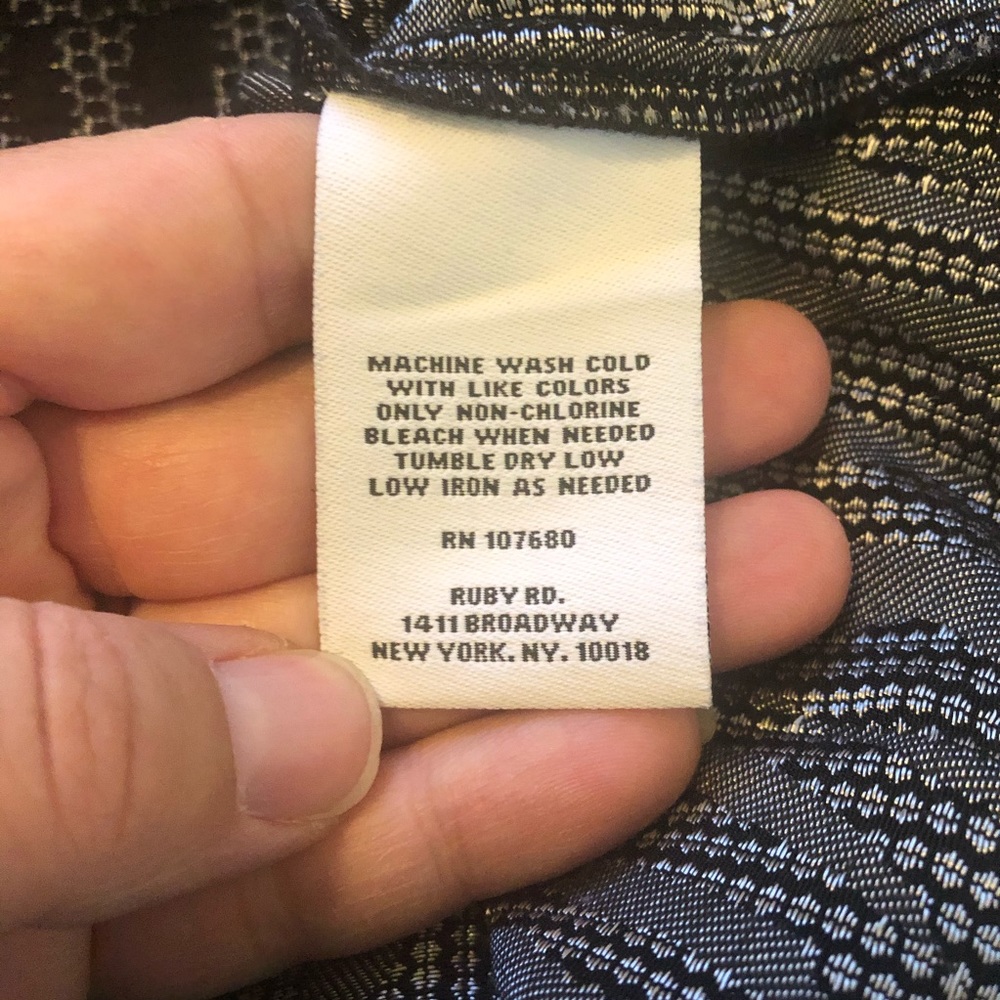 Ruby Rd. Black & Metallic Silver Jacket Size 16 - image 5